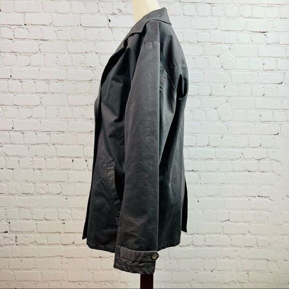 VTG 90s The Territory Ahead Flannel Lined Double Breasted Gray Barn Coat Jacket - Picture 7 of 16